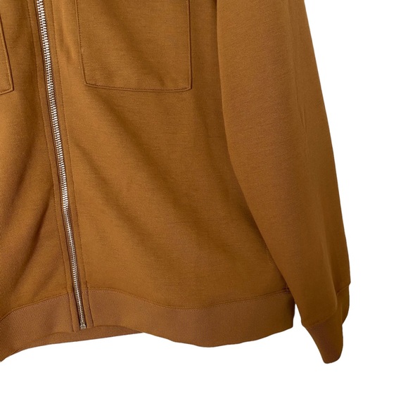 H & M Brown Sweatshirt Preppy Academia Zip Up Bomber Jacket Pockets XXL - Picture 7 of 10